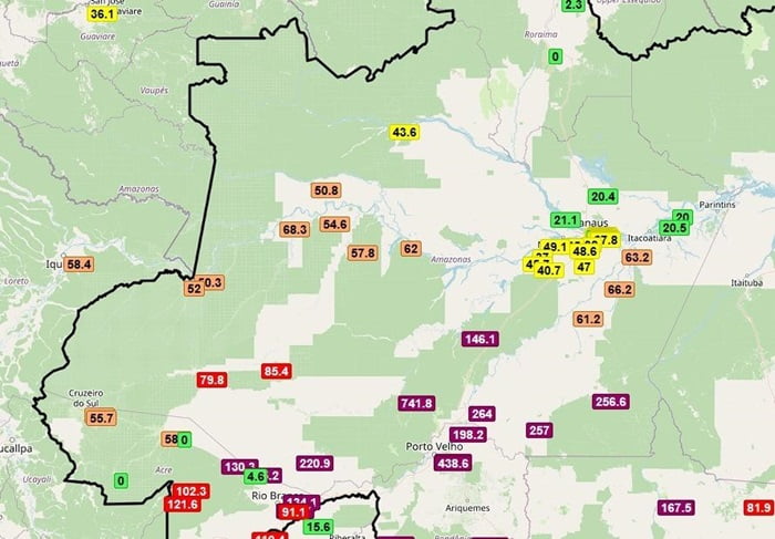 Fumaça nos municípios amazonenses
