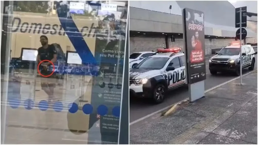 policial armado aeroporto Fortaleza