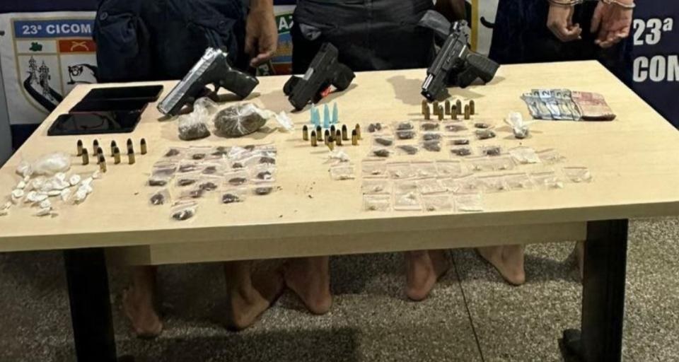 Trio é preso com drogas e armas na zona centro-sul de Manaus