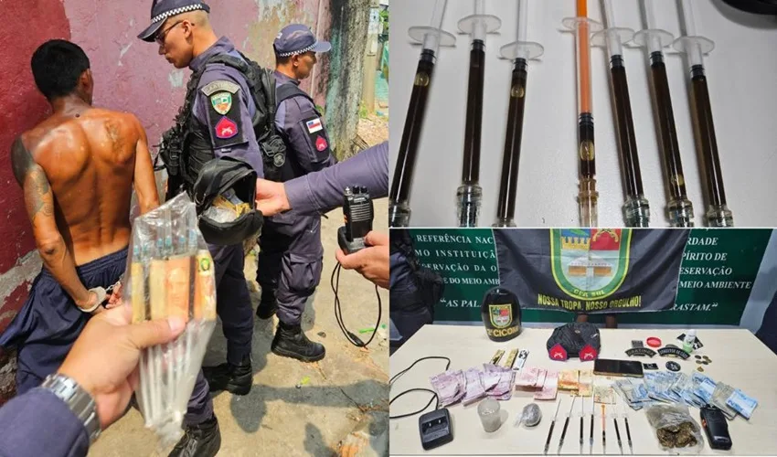 homem preso drogas Educandos