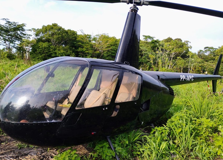 PM apreende helicóptero com drogas avaliadas em R$ 5 milhões no interior do Amazonas