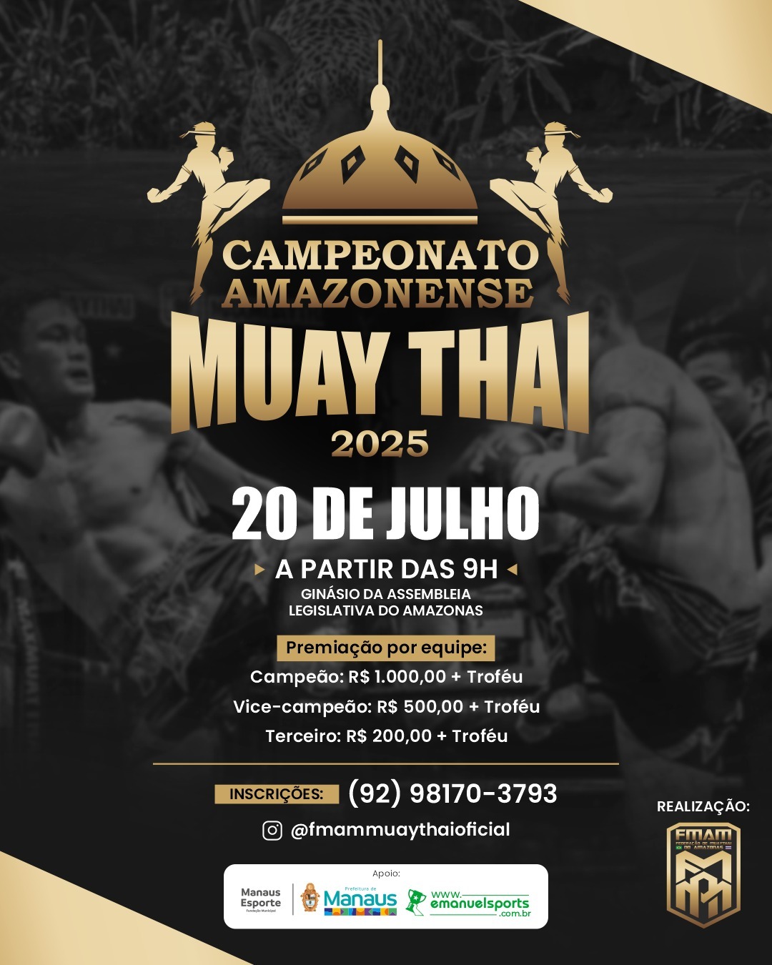 Campeonato Amazonense de Muay Thai acontece dia 20 de julho e inscrições estão abertas