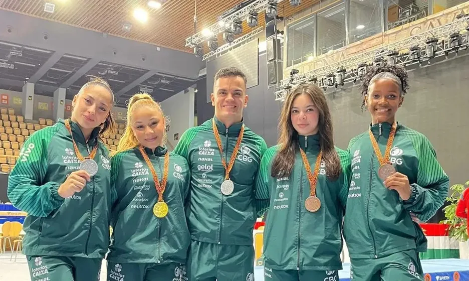 Ginástica artística brasileira conquista cinco medalhas na etapa da Hungria da World Challenge Cup