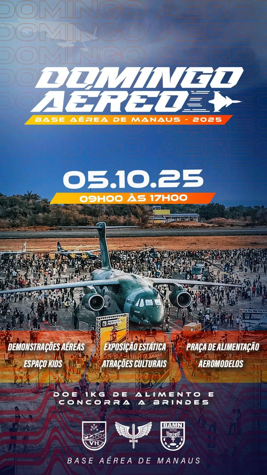 Milhares de pessoas devem prestigiar Edição 2025 do "Domingo Aéreo" na Base Aérea de Manaus