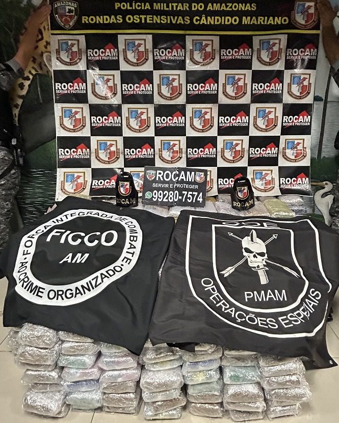 Polícia Militar do Amazonas prende casal e apreende mais de meia tonelada de entorpecentes em Manaus
