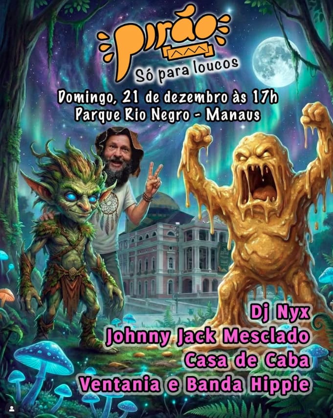 Pirão-AM divulga programação completa com horários para show de Ventania & Banda Hippie no Parque Rio Negro