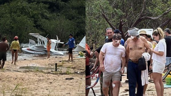 Avião de pequeno porte cai no Rio Negro e deixa dois feridos no interior do AM