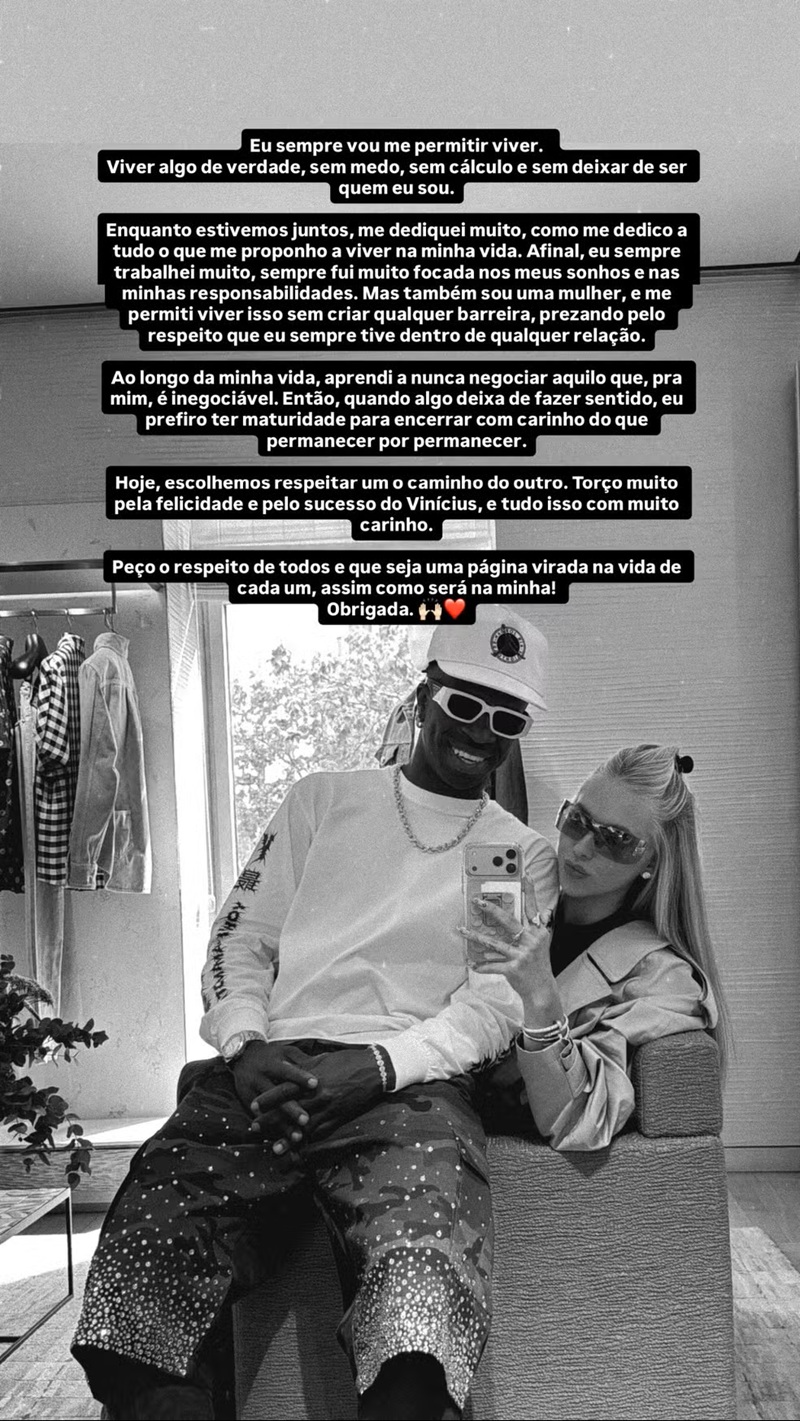 Vini Jr. e Virginia Fonseca terminam o namoro: "Página virada"